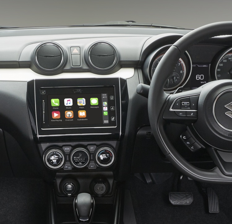 Suzuki Swift stylish cabin interior and dash with multimedia touchscreen